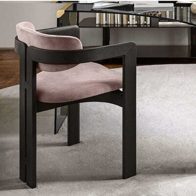 Black Solid Wood Frame Simple Design Nordic Light Luxury Dining Chairs