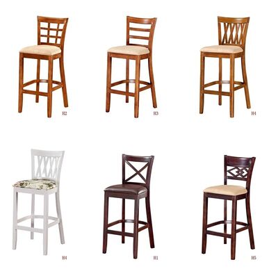 Breakfast Wooden Bar Stools With Backs Wood Counter Height Chairs 41x46x116cm