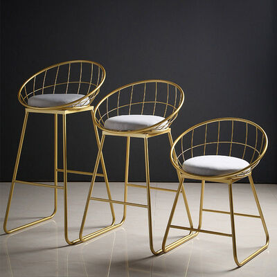 Nordic Cafe Bar Stools Height For 36 Inch Counter Velvet Tall Gold Metal