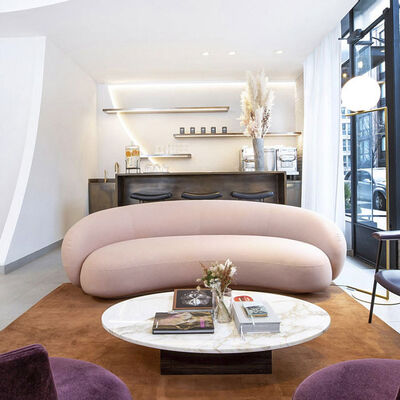 Half Moon Shaped Sectional Living Room Couch Sets With Recliners Long Booth 160cm