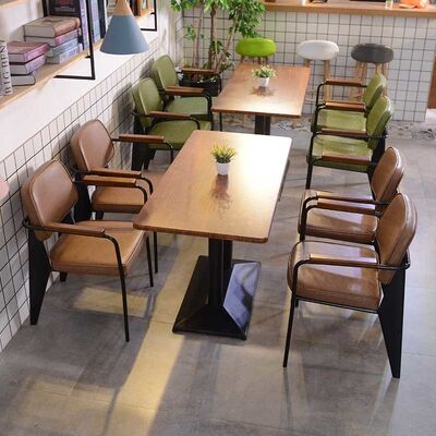 Restaurant Metal Frame Dining Chairs And Table Set Combination Iron Unik Ideas