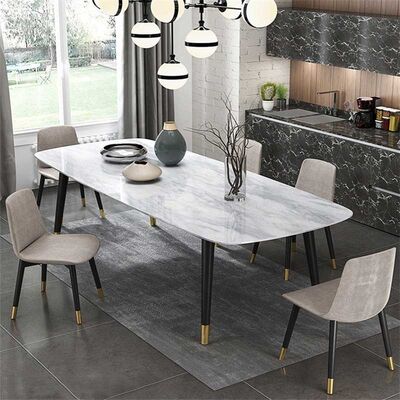 OEM Luxury Dining Table And Chair Set Sintered Stone Top Nordic Style