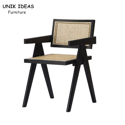 ভালো দাম Living Room Nordic Dining Chair 51*56*80CM Woven Rattan Solid Wood অনলাইন