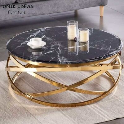 ভালো দাম Smart Style Luxury Coffee Table Stainless Steel Frame Marble Top For Living Room অনলাইন