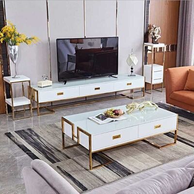 ভালো দাম Modern Luxury TV Stand Center Table With Storage Drawer Home Furniture অনলাইন
