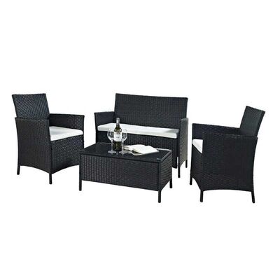 ভালো দাম 4 Pieces Rattan Wicker Outdoor Furniture Sofa Patio Set With Cushion অনলাইন