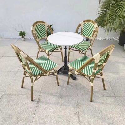 ভালো দাম Outdoor Cafe Dining Waterproof Garden Chairs Furniture French Rattan অনলাইন