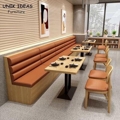 ভালো দাম Modern Restaurant Fast Food Wood Booth Seating Commercial Canteen Furniture অনলাইন