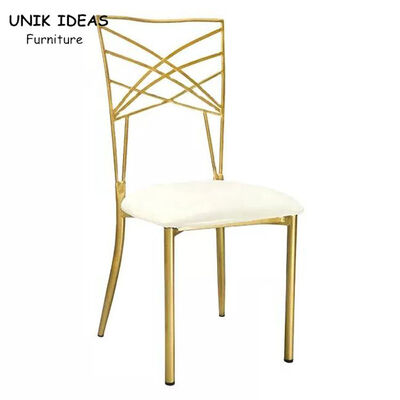 ভালো দাম Gold Chameleon Banquet Wedding Chair Stackable Luxury Metal Cross Back অনলাইন