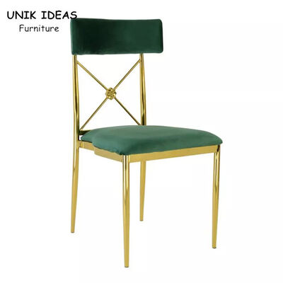 ভালো দাম Green Cushion Luxury Wedding Chairs Gold Stainless Steel Frame For Event অনলাইন