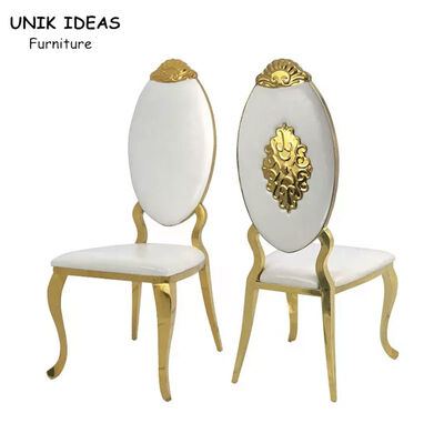 ভালো দাম Modern Fashion Gold White Stainless Steel Banquet Chair Luxury Banquet Wedding Chair অনলাইন