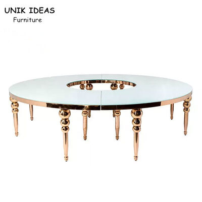 ভালো দাম Luxury Stainless Wedding Round Dining Table For Banquet Event Wedding Furniture অনলাইন