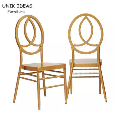 ভালো দাম Hotel Furniture High Quality Metal Gold Dining Stacking Phoenix Chairs For Event অনলাইন