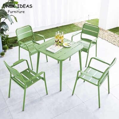 ভালো দাম Patio Dining Chairs And Table Set Modern Aluminum Metal Garden Outdoor 61x61x84cm অনলাইন