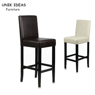 ভালো দাম Black Leather Bar Stools With Backs Leather Counter Height Chairs 41x41x110cm অনলাইন