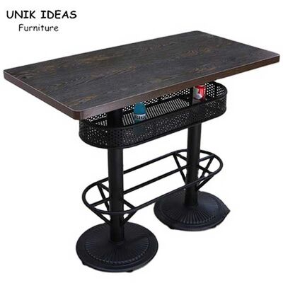 ভালো দাম Vintage Pub Table Rectangle High Top Table Wood Restaurant  60x120x103cm অনলাইন