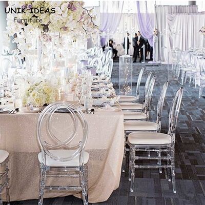 ভালো দাম Resin Napoleon Chair Wedding White Black Banquet Phoenix Clear 40x43x92cm অনলাইন