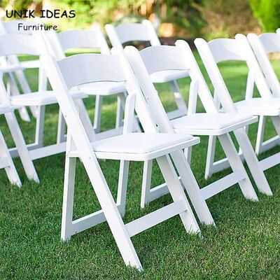 ভালো দাম White Resin Folding Wedding Chair Hire Outdoor Lawn Hotel Event 44x43x78cm অনলাইন