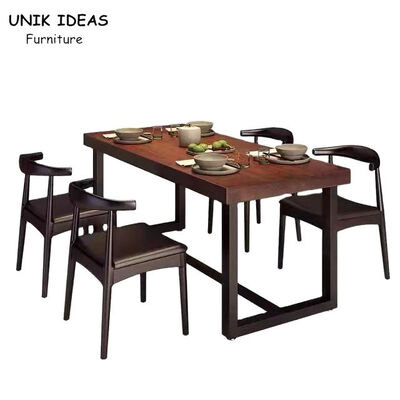 ভালো দাম 180cm 120cm Wooden Dining Room Table And Chairs 4 Seater Hamburg Coffee Shop অনলাইন