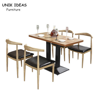ভালো দাম Commercial Restaurant Dining Table And Chairs 130CM 140CM 150CM Single Side Booth অনলাইন