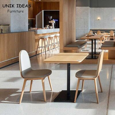 ভালো দাম 75cm Square Solid Wood Dining Table And 4 Chairs Plywood Coffee Shop অনলাইন