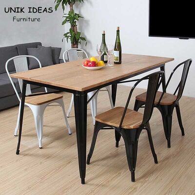 ভালো দাম 90 X 90 4 Seater Retro Industrial Vintage Kitchen Table And Chairs Metal অনলাইন