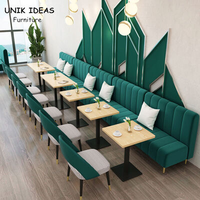ভালো দাম Outdoor Velvet Restaurant Dining Table And Chairs Set Fabric 160cm 180cm Modern অনলাইন