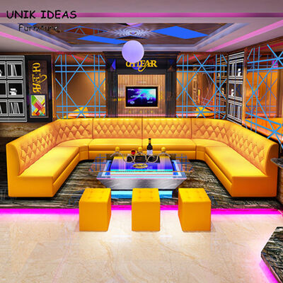 ভালো দাম Large 3 Piece Leather U Shaped Sectional Couch For Small Space KTV Privacy Cafeteria অনলাইন