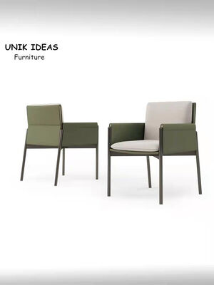 ভালো দাম Black Brown Saddle Minimalist Leather Dining Chair Metal Frame Side Chair Modern অনলাইন