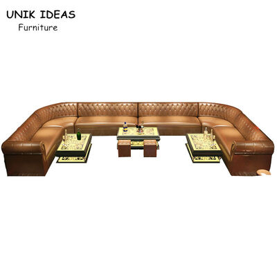 ভালো দাম 3m Wide 12 Seater Custom U Shaped Club Lounge Sofa With Chaise Strip অনলাইন