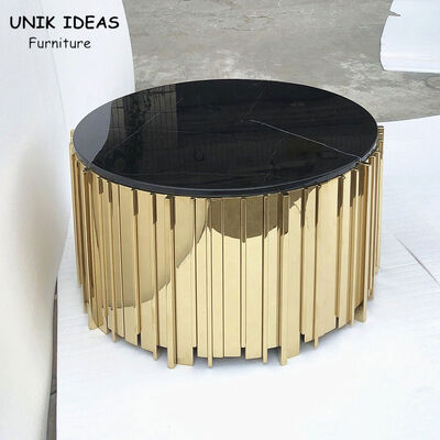 ভালো দাম 45x57cm Luxury Living Room Center Table For Black Sofa Round Side Metal Base অনলাইন