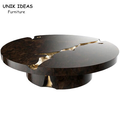 ভালো দাম 3ft 4ft Black White Round Natural Stone Top Coffee Tables For Kitchen Crack Italy অনলাইন
