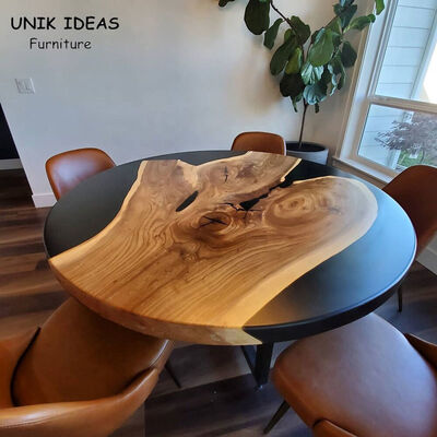 ভালো দাম Epoxy Resin Dining Table And Chairs Oak Oval Luxury Dining Room Tables And Chairs Walnut Slab অনলাইন