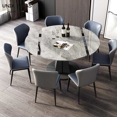 ভালো দাম Luxury Extendable Dining Table And Chairs 7 Piece Italian Rock Slab Folding 120cm অনলাইন