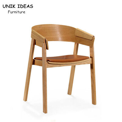 ভালো দাম 76cm Nature Wood Dining Chair Coffee Lounge Armrest 8.5kg অনলাইন