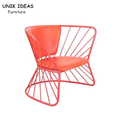ভালো দাম Basket Metal Frame Dining Chairs Red Italian Minimalist Coffee Shop 76x64x69cm অনলাইন