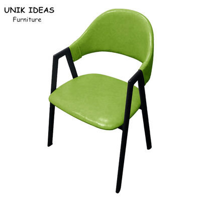 ভালো দাম A Shaped Metal Frame Dining Chairs With Arms Minimalist Iron Green Yellow Grey অনলাইন