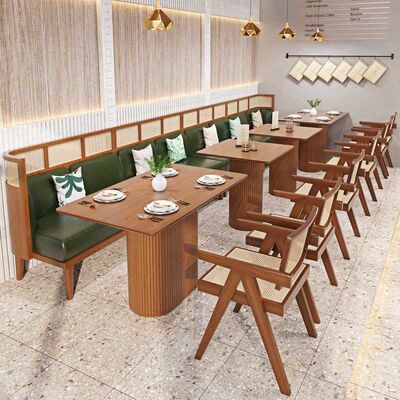 ভালো দাম Restaurant Booth Rattan Cafe Style Dining Table And Chairs Modern Wood Furniture অনলাইন