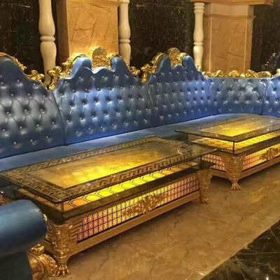 ভালো দাম FRP Frame Leather Club Sofa Lounge Bar Classic Corner Disco Long Booth Sofa অনলাইন