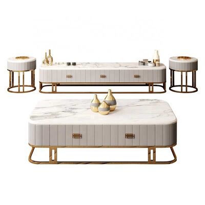ভালো দাম Home Living Room Furniture Luxury Coffee Tables Marble Center Table 1400X800X440mm অনলাইন