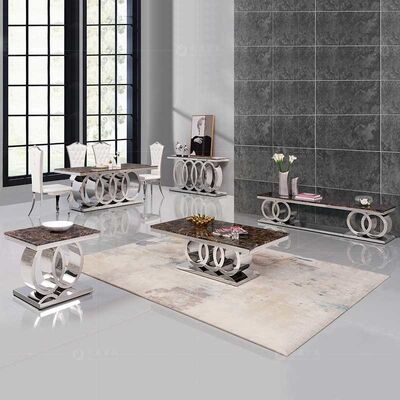 ভালো দাম Modern Living Room Stainless Steel Coffee Table 20mm Marble Dining Table অনলাইন