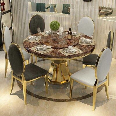 ভালো দাম Home Luxury Dining Table And Chairs 1.5 Meter Diameter Round Dining Table অনলাইন