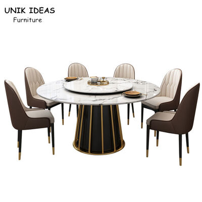 ভালো দাম Nordic Luxury Dining Table And Chairs 6 Person Round Marble Dining Table Set For 4 8 অনলাইন