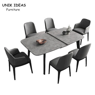 ভালো দাম 6 7 8 Seater Marble Dining Table And Chairs 130cm 140cm Minimalist Dining Table Set অনলাইন